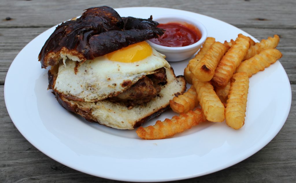 sausage breakfast burger