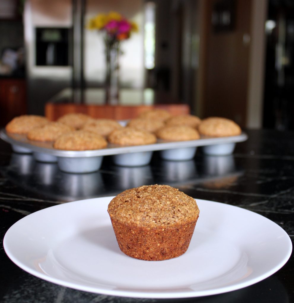 flax oat  bran zucchini muffin