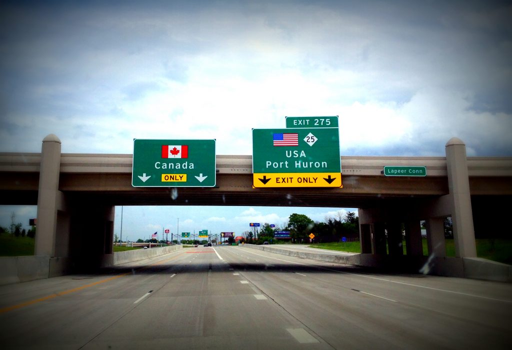 Entering Canada