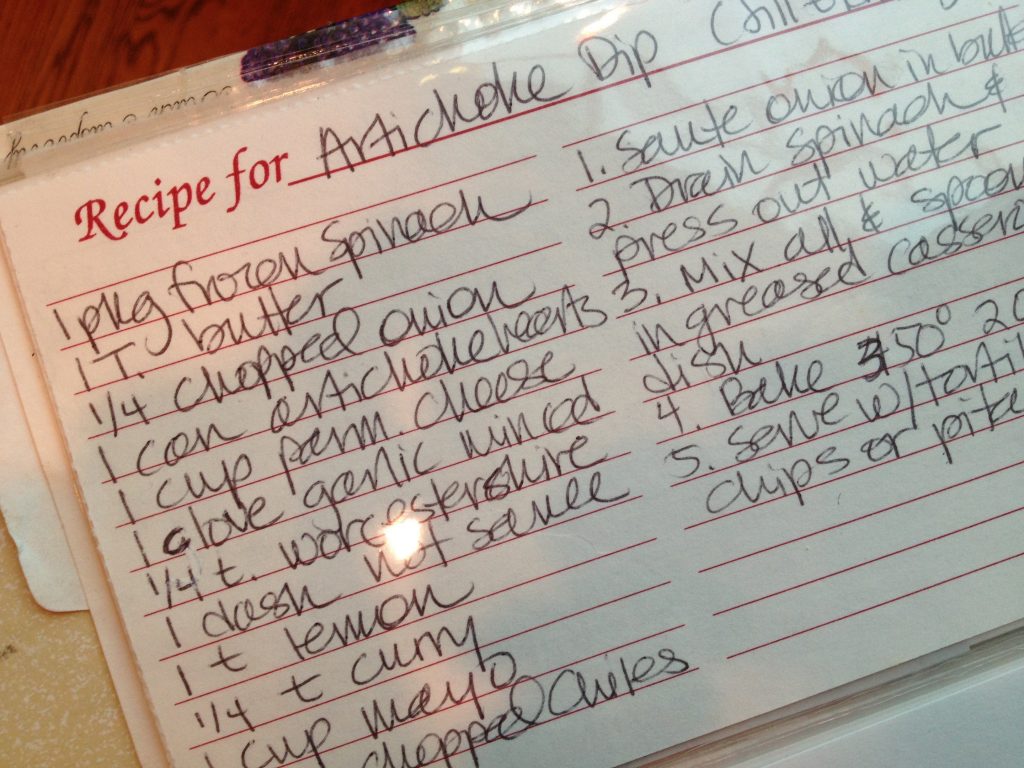 Artichoke Recipe Card