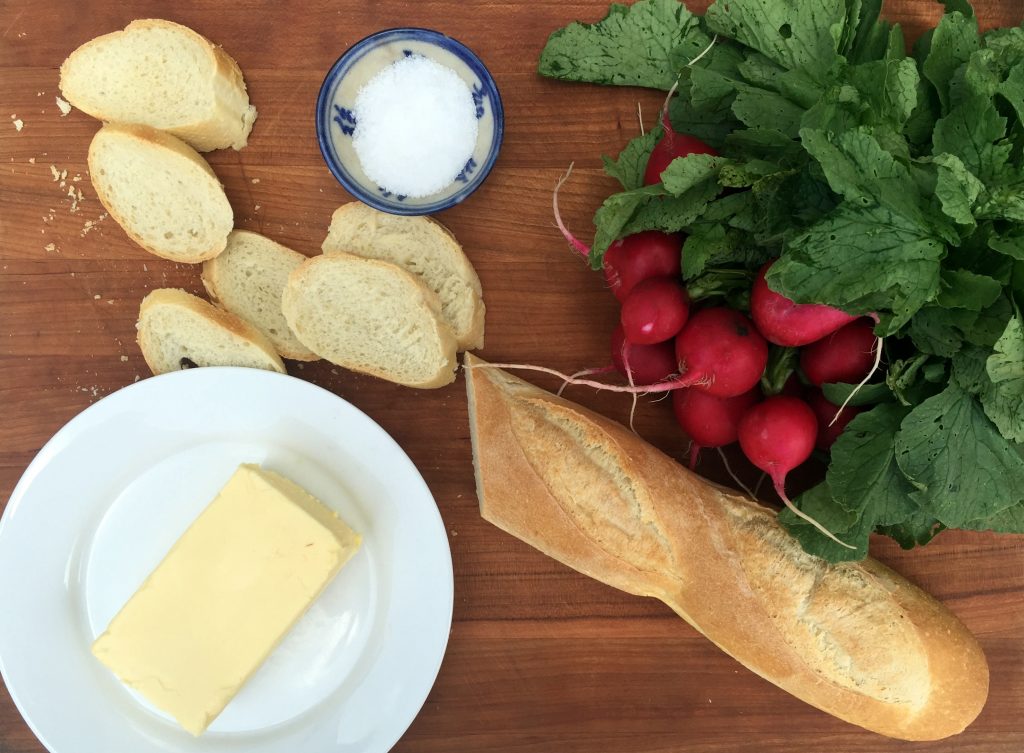 radishes with butter and salt