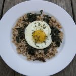 Slow Breakfast {Fried Egg, Crisp Kale on Crunchy Barley}