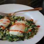 Skillet Eggs with Leeks and Spinach