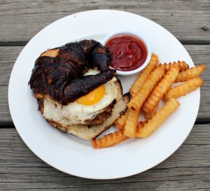 sausage breakfast burger