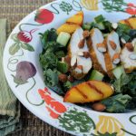 Grilled Peach and Chicken Kale Salad