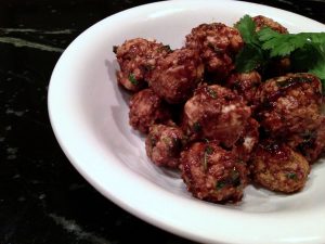 Hoisin glazed meatballs