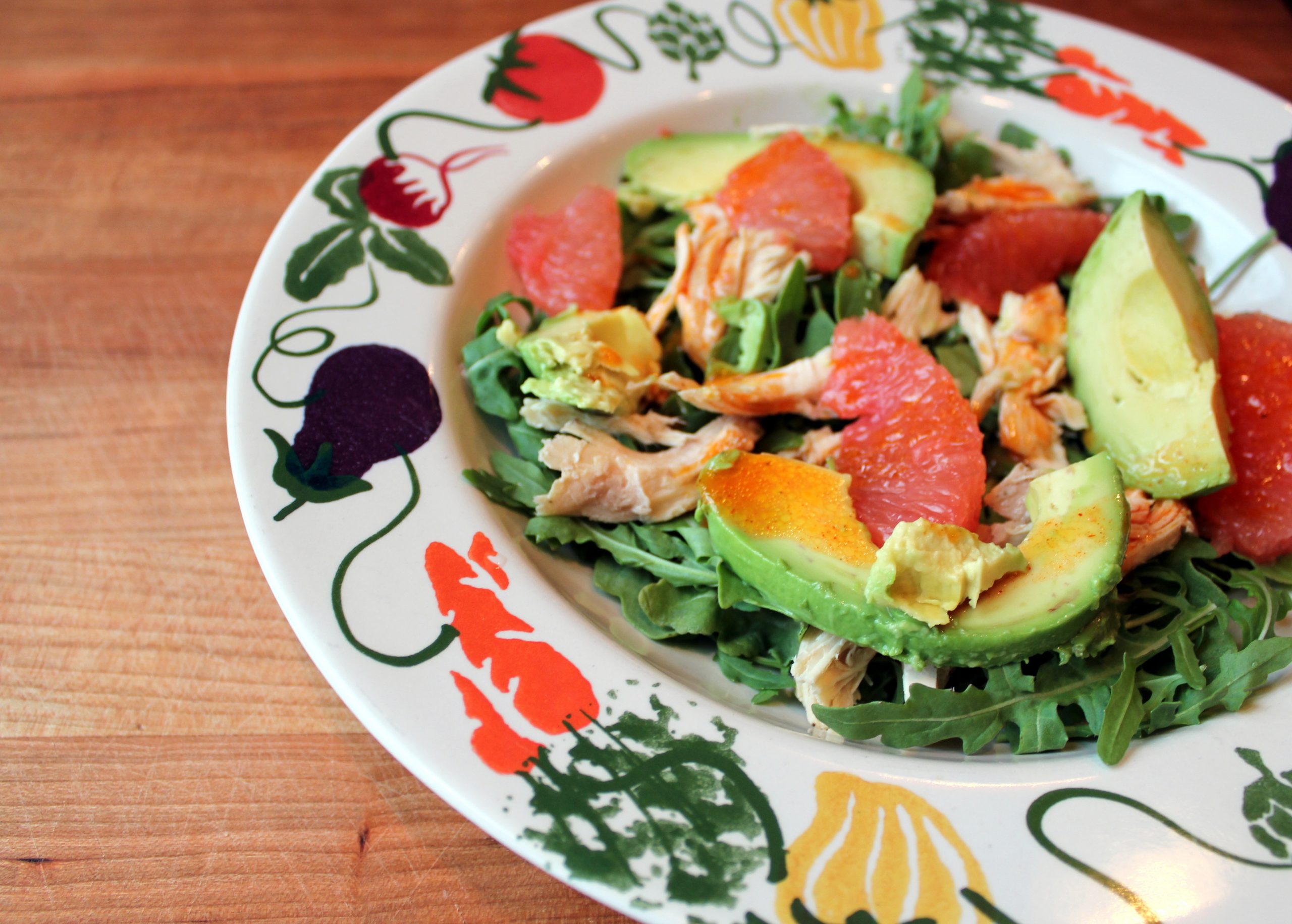 grapefruit chicken and avocado salad