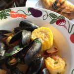 Grillin’ and Chillin’ {Steamed Shrimp and Mussels with Chorizo}