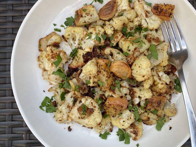 Roasted Cauliflower with Apple